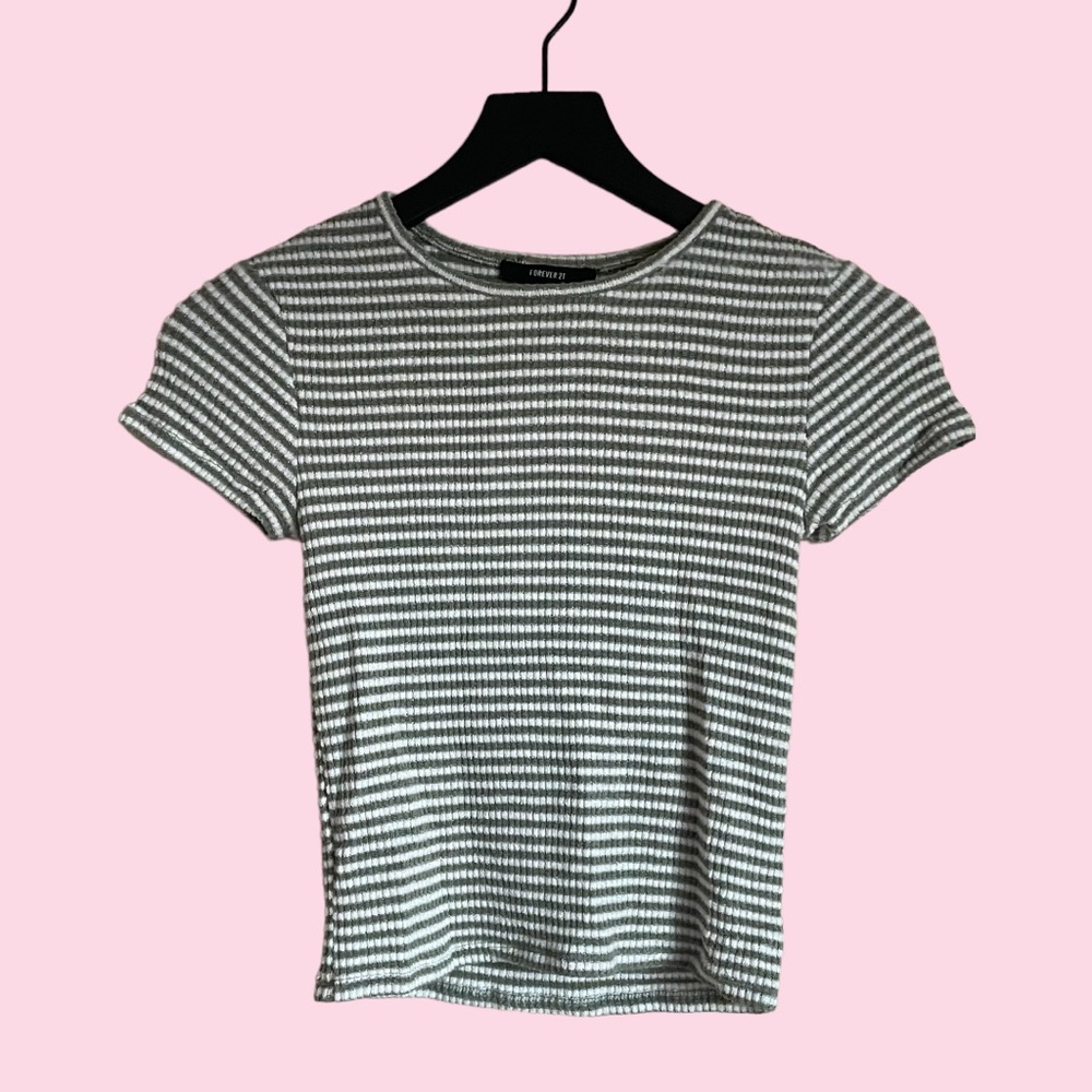 Green & White Striped Shirt